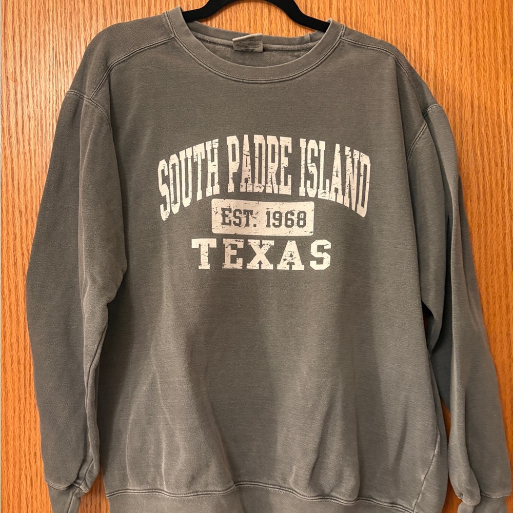 Comfort Colors Gray South Padre Island Crewneck Sweater